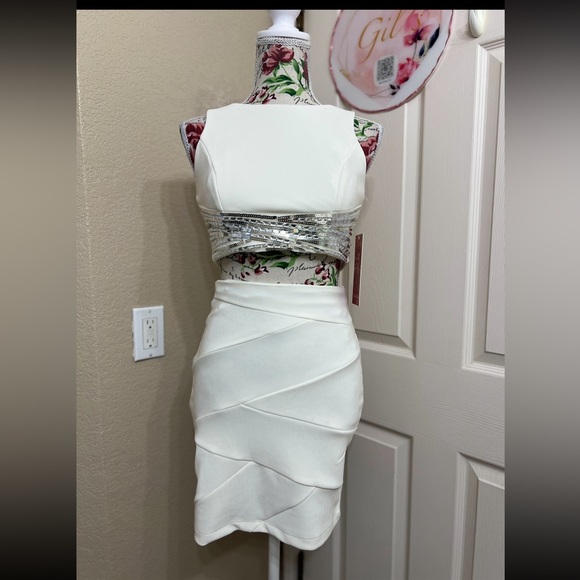 Emerald Sundae Dresses & Skirts - Emerald Sundae white dress with Silver Details